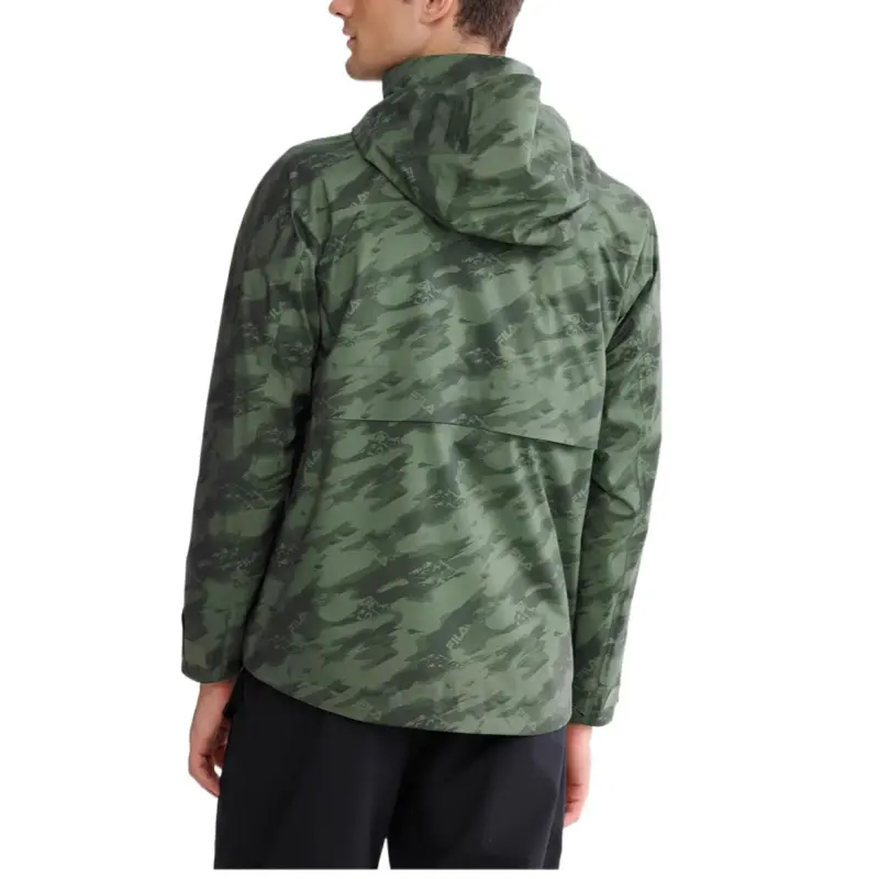 FILA Fitness Water-Resistant Windproof Wear-Resistant Warm Windbreaker Jacket Men's Withered Moss Green-5