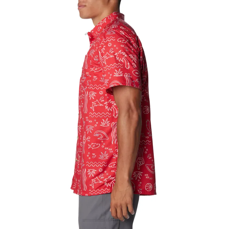 Columbia Collegiate PFGPFG Super Slack Tide Shirt Men's Dark Red-2
