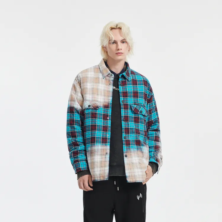 INXX Puffer Jackets Unisex Blue Black Plaid-7