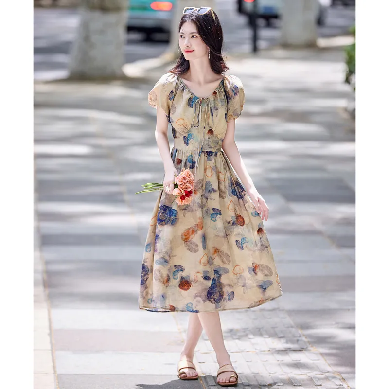 Still Quiet Short Sleeved Dress Women's-6