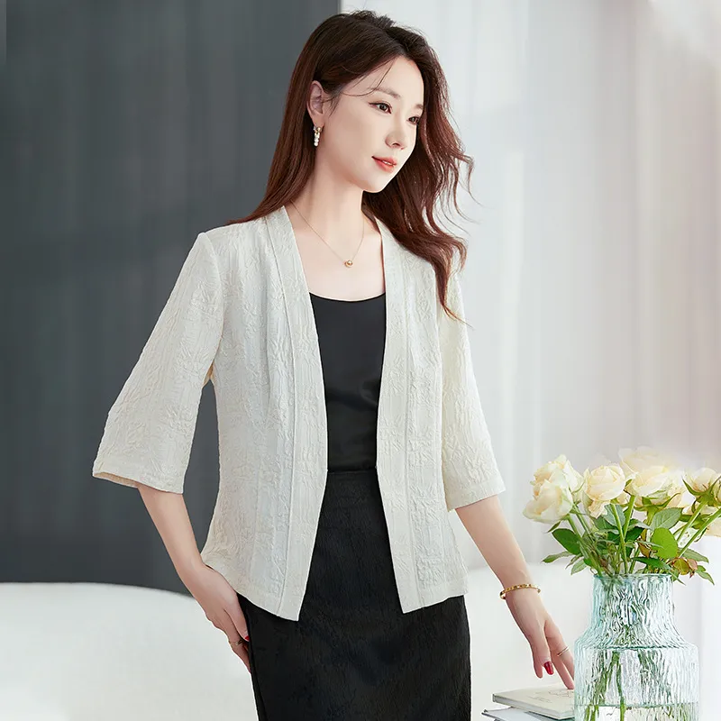 Ink Beauty Cropped Coats Women's Beige Gold-4