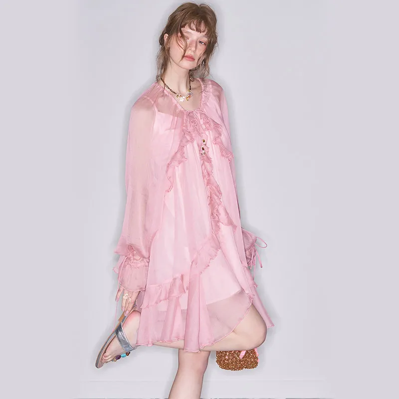 ELF SACK Dress Women's Romantic Fuchsia-4