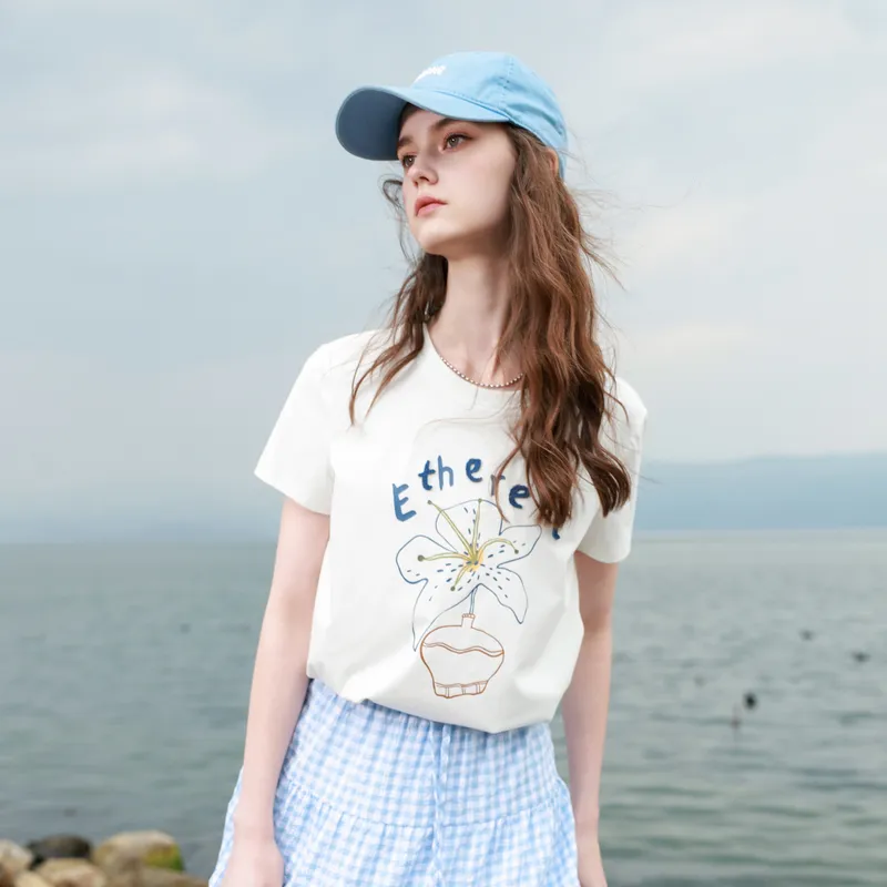 3COLOUR T Shirts Women's Cloud White-4