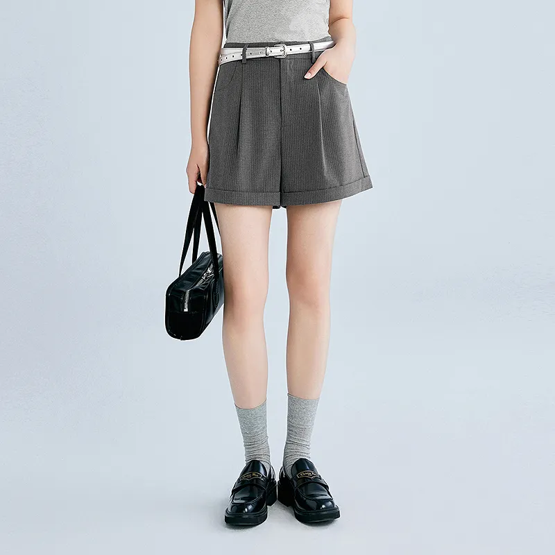 LEDIN Casual Shorts Women's Tin Gray-2