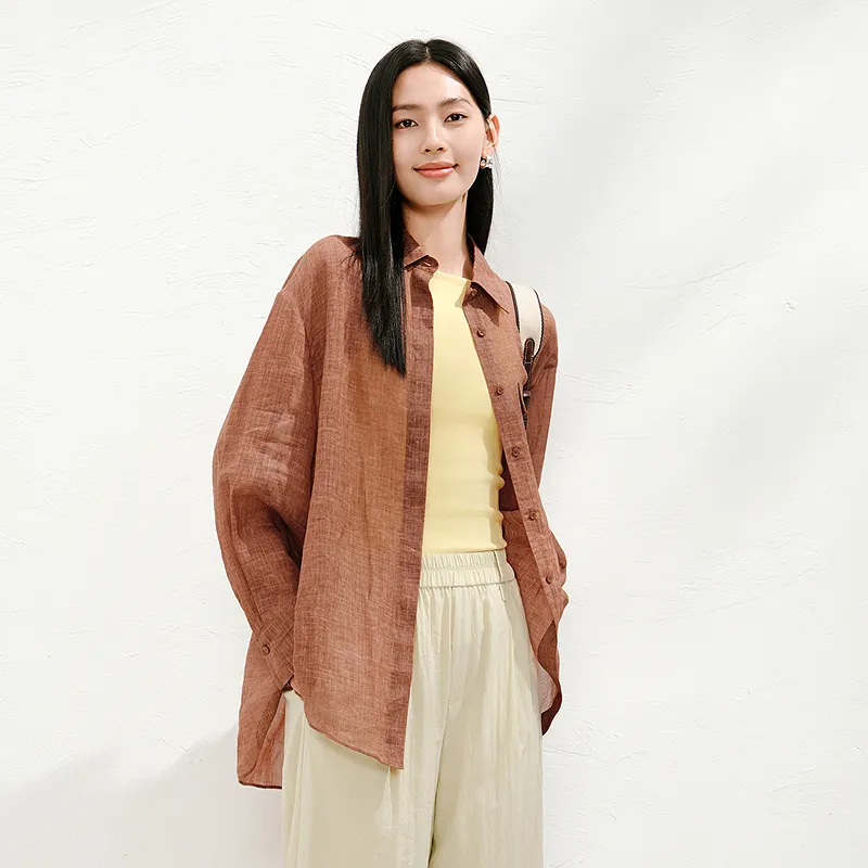 JZ. ANNAKRO Shirt Women's Brown-4