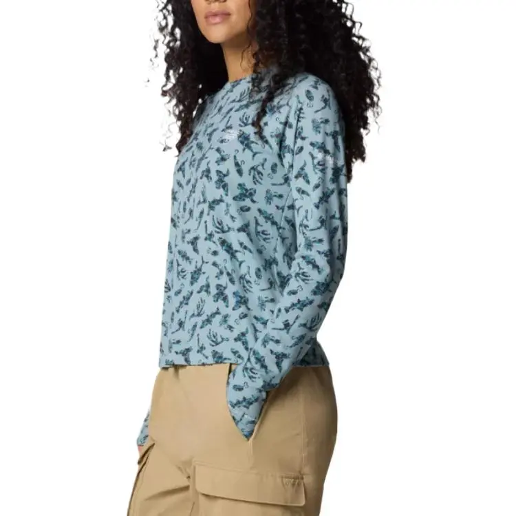 Columbia PFG Uncharted Fishing Collection Raglan Sleeve T-Shirt Women's Blue-2