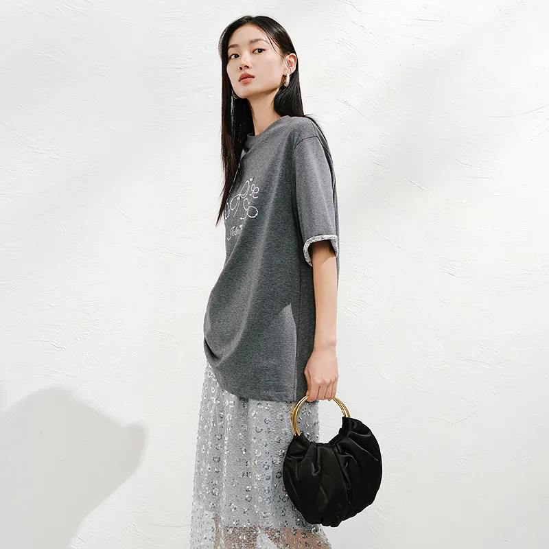 JZ. ANNAKRO T Shirts Women's Gray-2