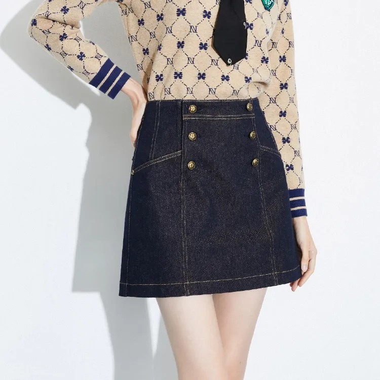 ONLY Denim Short Skirts Women's 810 Washed Denim Blue 810JEANS BLUE-2