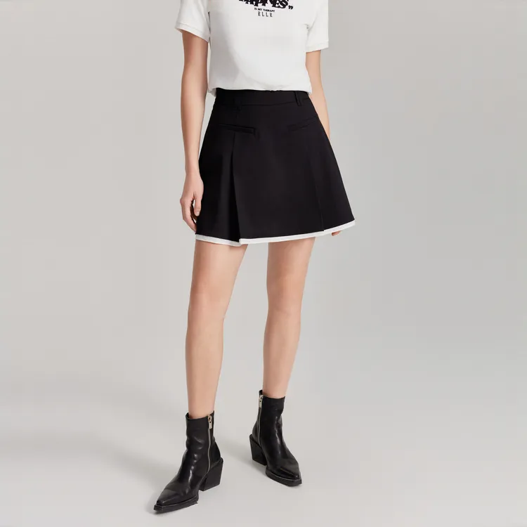 ELLE Casual Short Skirts Women's Black-4
