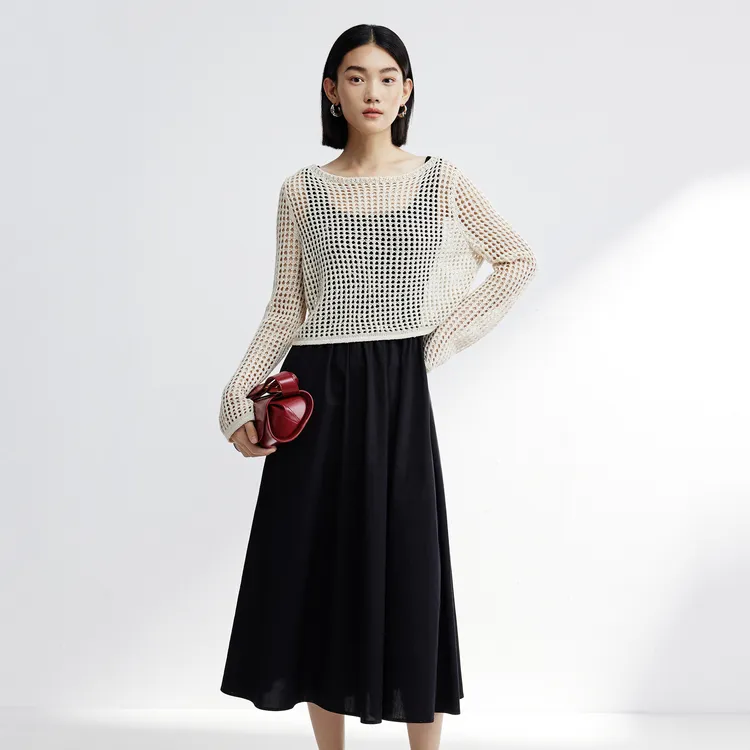 SHUIYUNJIAN Casual Suit Women's Beige Apricot-5