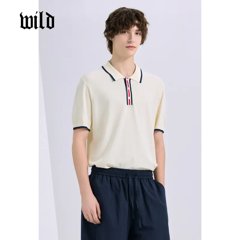 WILD LEADER Polo Shirts Men Warm Sun White[TW5118297]-1