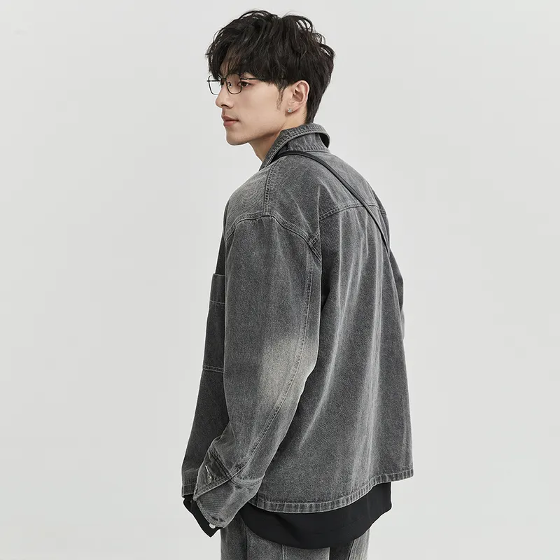 EARL JOEL Denim Jacket Men's Off-White Gray-7