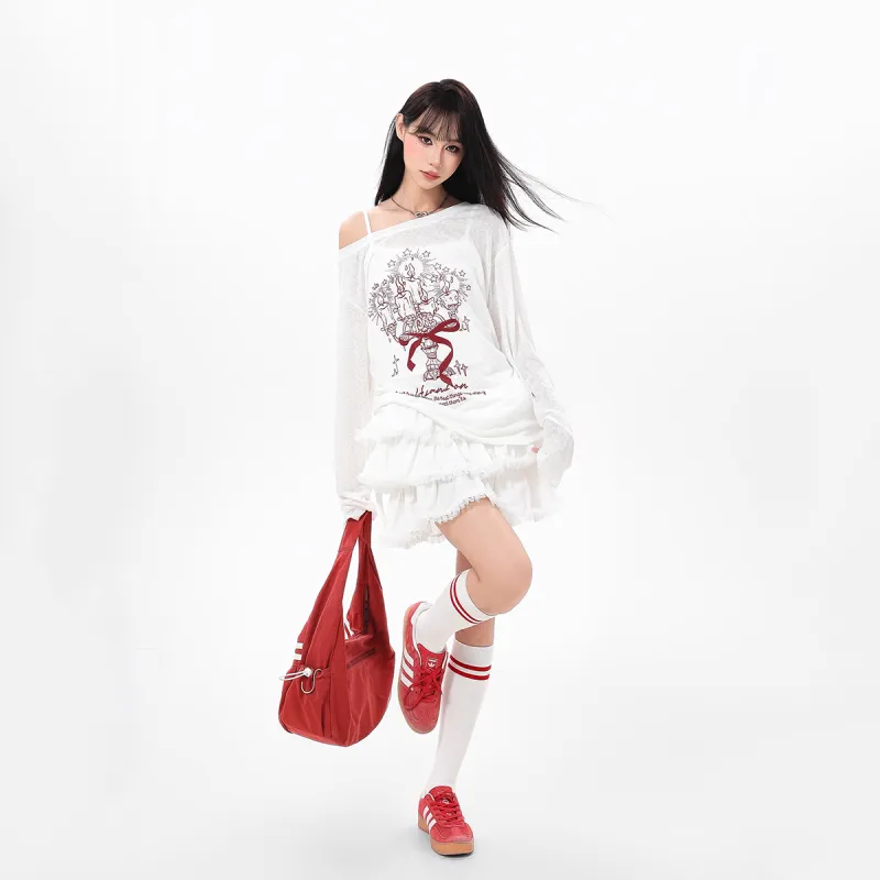 GLEE DIARY Regular T Shirt Women's White-5