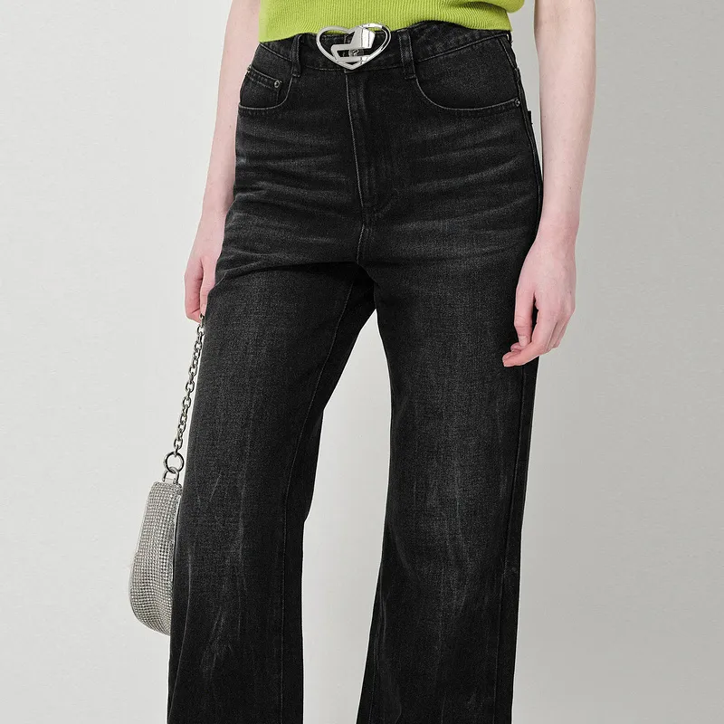D'zzit Jeans Women's Washed Black-4