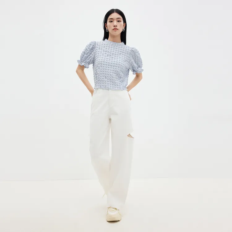 SHUIYUNJIAN Puff Sleeve T Shirt Women's-10