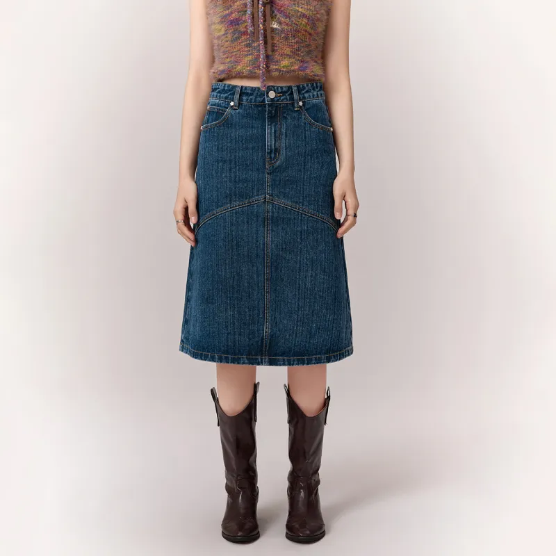 CHUU Denim Long Skirts Women's Blue-2