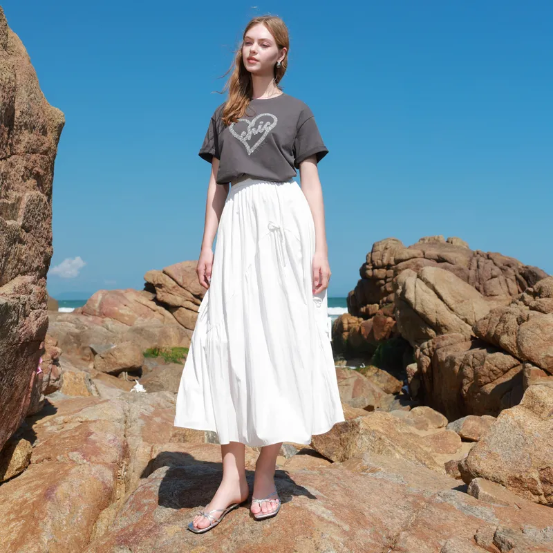 3COLOUR Casual Long Skirt Women's-4