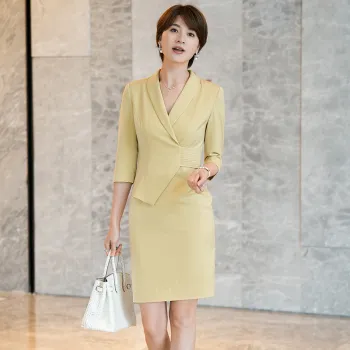 ONE SHALLOW Long-Sleeved Dresses Women's Yellow