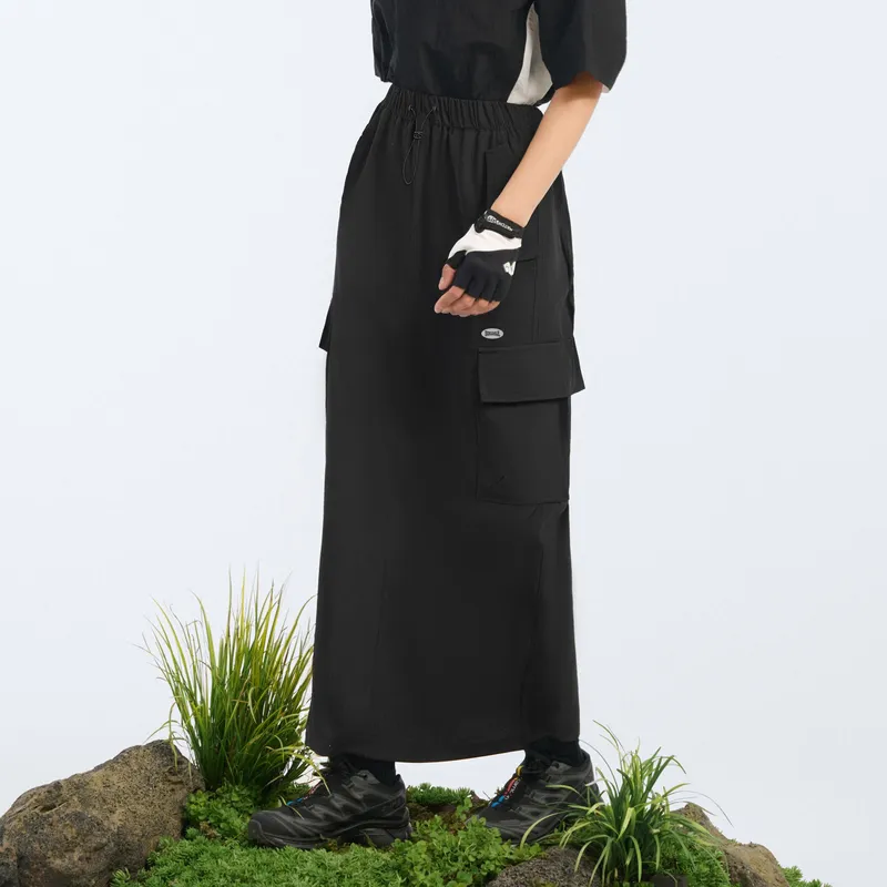 LONSDALE Casual Long Skirt Women's Black-1