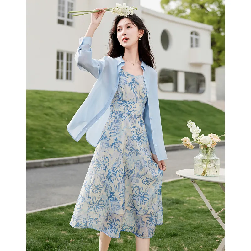 Like The Age Of Water Skirt Set Regular Women's Blue-1