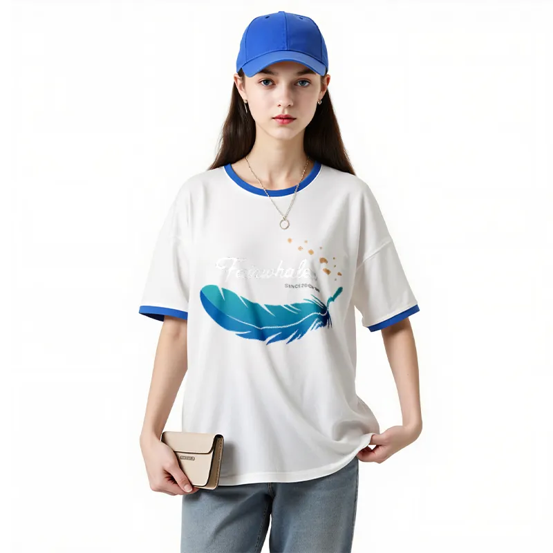 FAIRWHALE Drop Shoulder Sleeve T Shirt Women's-14