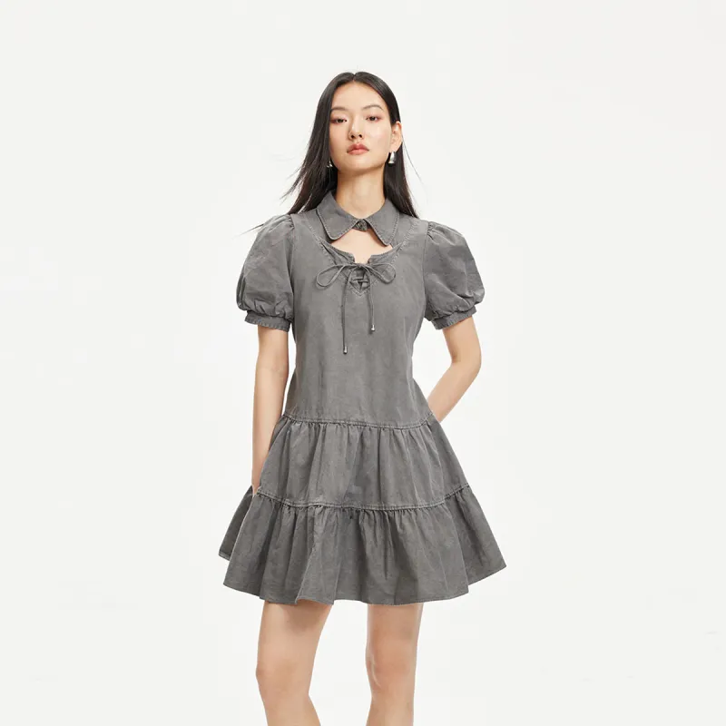 ONLY Short Sleeved Dress Women's E39 Handsome Black-2
