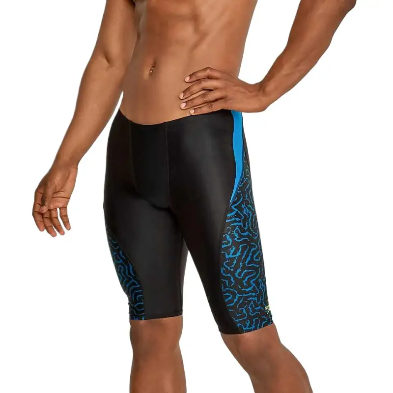 Speedo Men's Race Maze Jammer Blue Swimming Shorts Men's-1