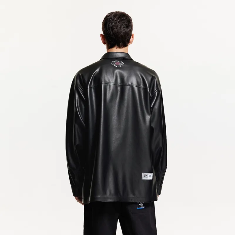 JACK JONES· x NBA Shirt Coat Men's Pure Black-2