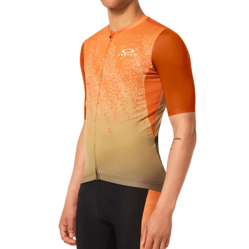 Oakley Endurance Dazzle Camo Jersey Cycling Clothing Men's Orange Green Pixel-5