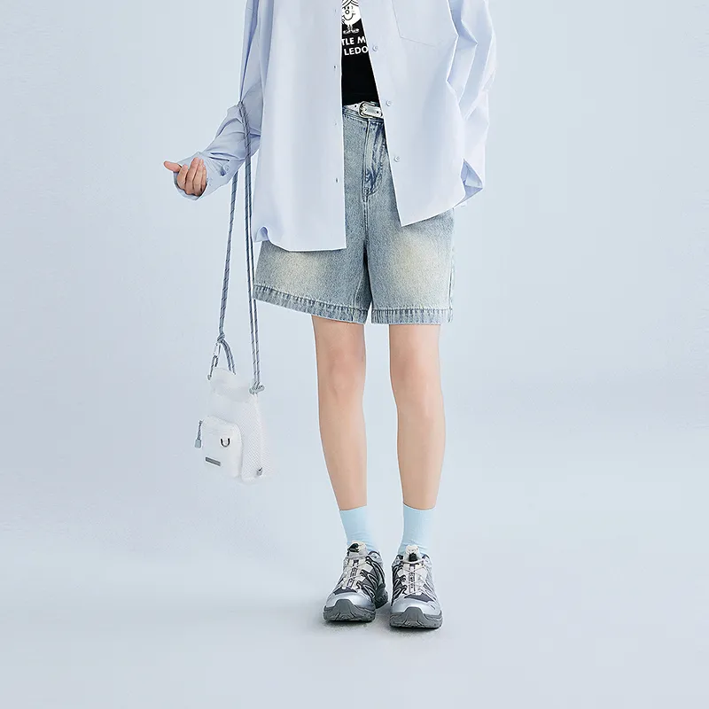 LEDIN Denim Shorts Women's Denim Light Blue-5