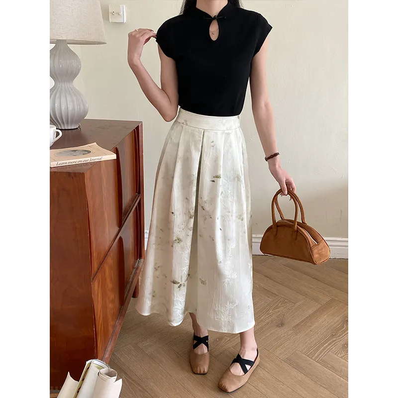 ONE SHALLOW Casual Long Skirt Women's-4