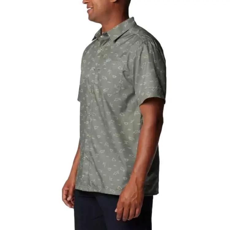 Columbia PFG Super Slack Tide Shirt Men's Plum Tree Dark Green-2