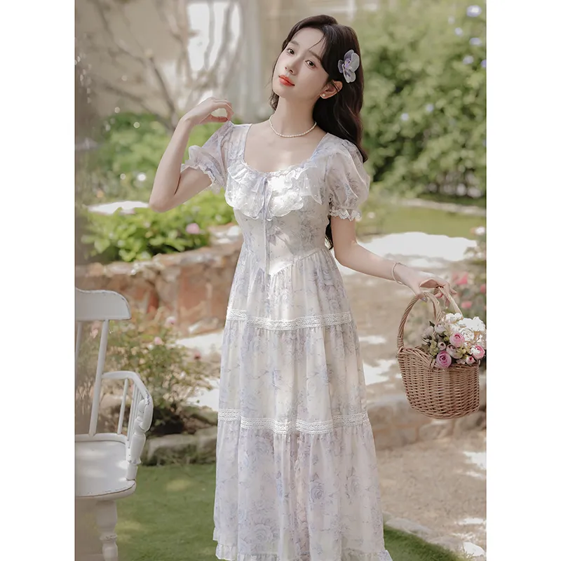 XIANSINIAO Short Sleeved Dress Women's-2