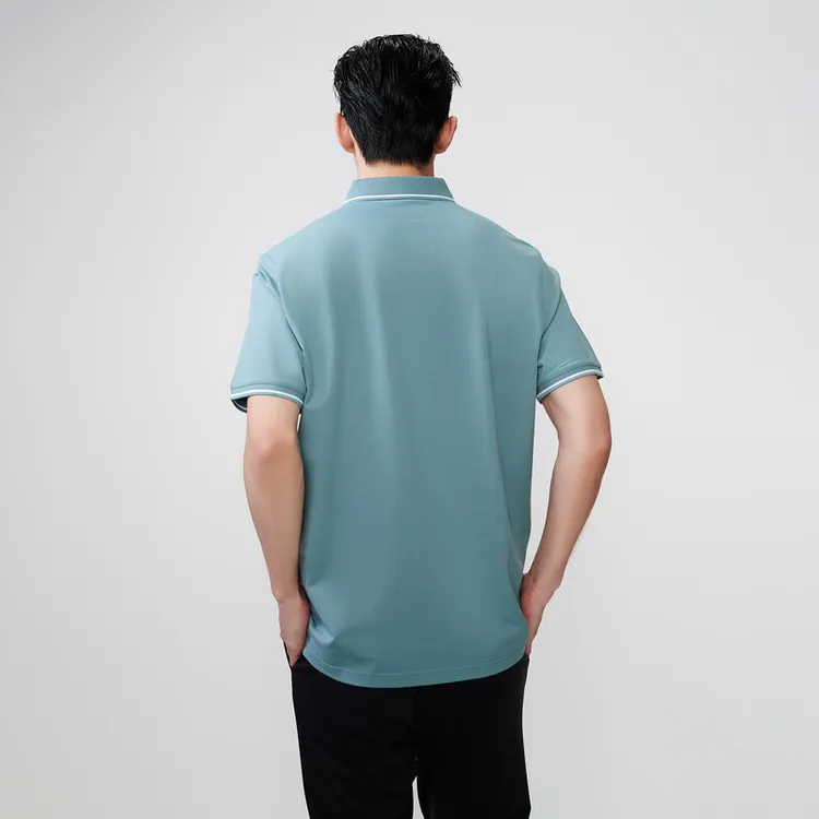 HLA Polo Shirts Men Cooling Antibacterial Anti Mite Clear Blue T1-2