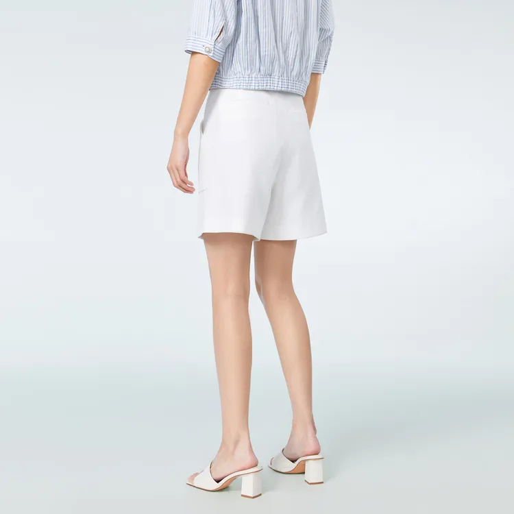OVV Casual Shorts Women's Raw White Solid Color 02-2