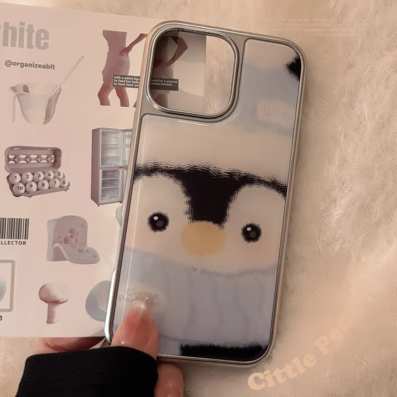 QIZHENG TPU Material Cute Penguin Creative Phone Case Compatible With Apple 16 Pro Max/15/14/13/12/11-4