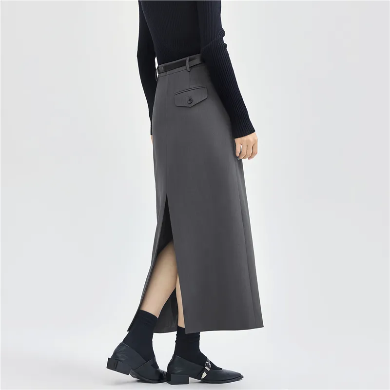 UNIQLO Casual Long Skirts Women's Dark Gray-4