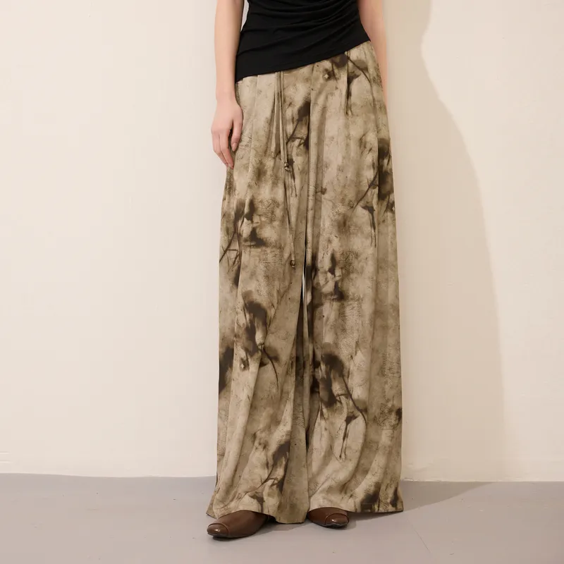 3COLOUR Casual Pants Women's Khaki Floral-5