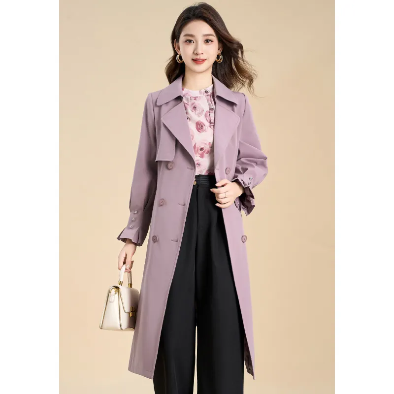 Mylan Spring, Fall Trench Coat Cinched Waist Women's Pink Collection Brand, Stay Updated With Event Alerts-4