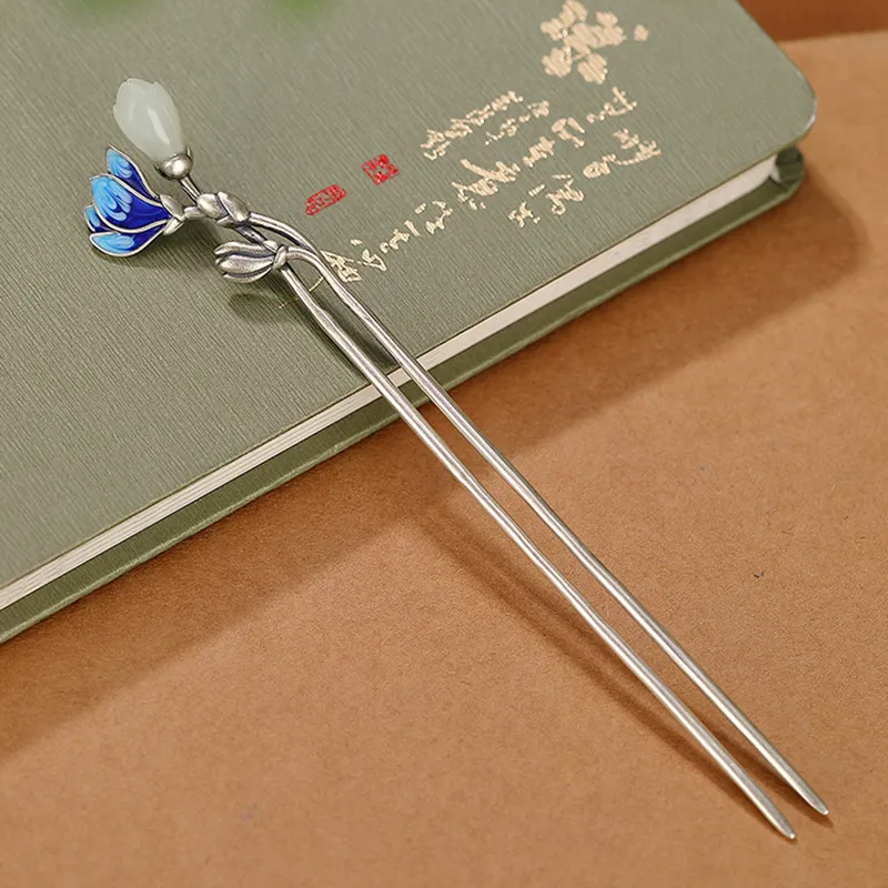 Royal Heaven's Choice Hairpins Pale Greenish White Jade Unisex-3
