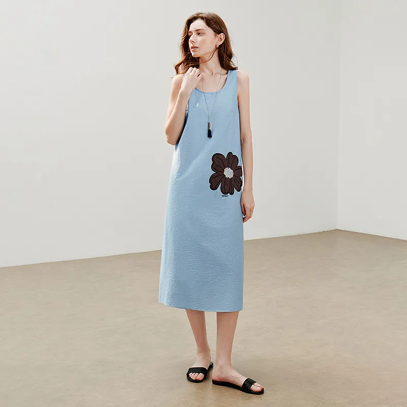 Initial Language Sleeveless Dress Women's-3