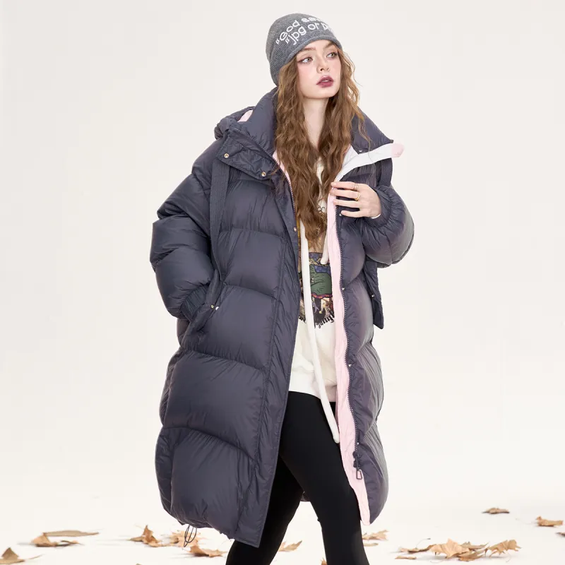 ELF SACK Down Jacket Women's Magic Pink Purple Color Block-3