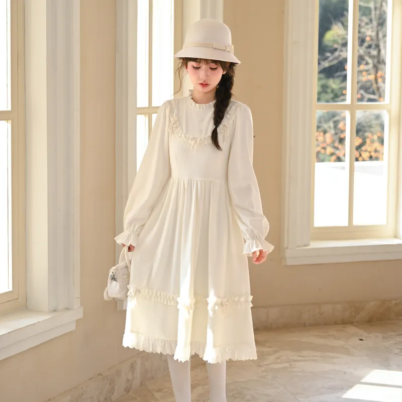 SNBL Long Sleeved Dresses Women's White-2