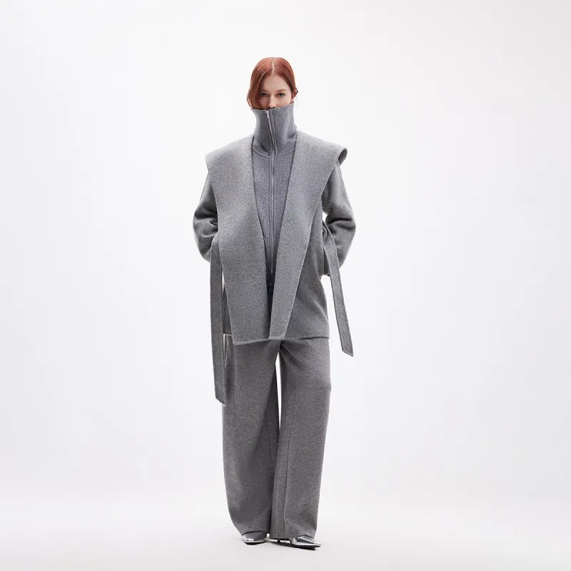 ONLY Coats Women's H0Z Lime Gray Heather Gray-2