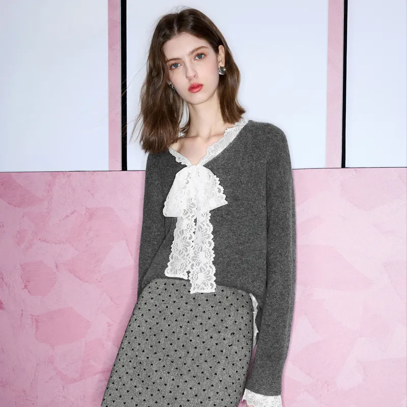 3COLOUR Knitwear Women's Heather Gray-6