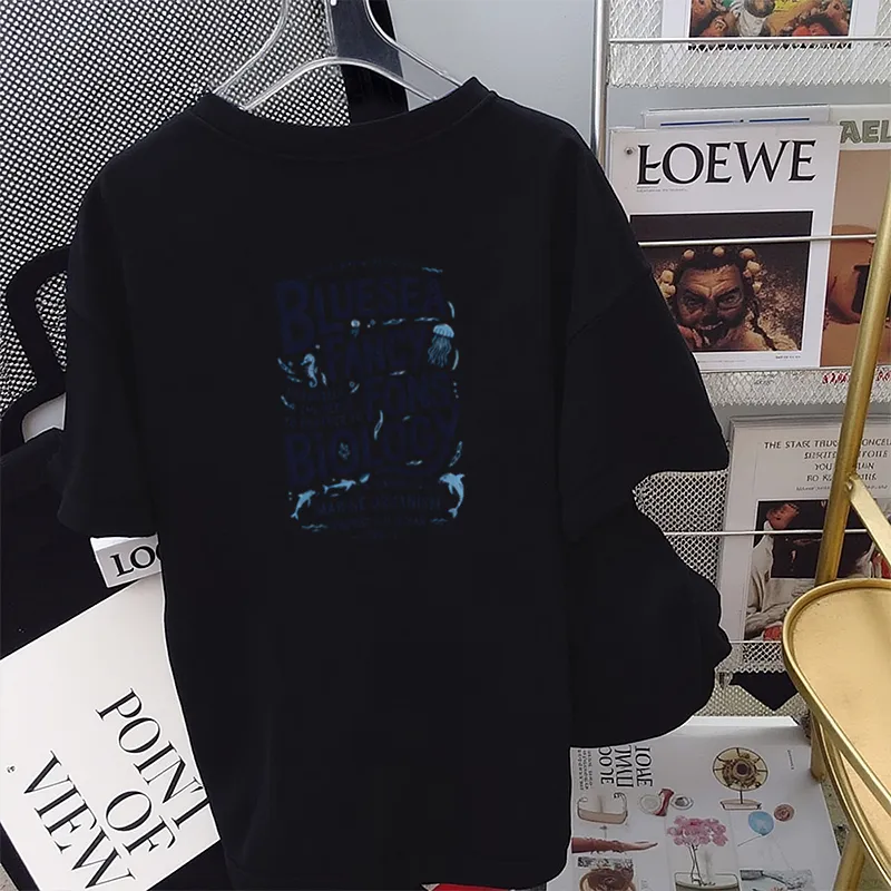 FAIRWHALE Drop Shoulder Sleeve T Shirt Women's-5
