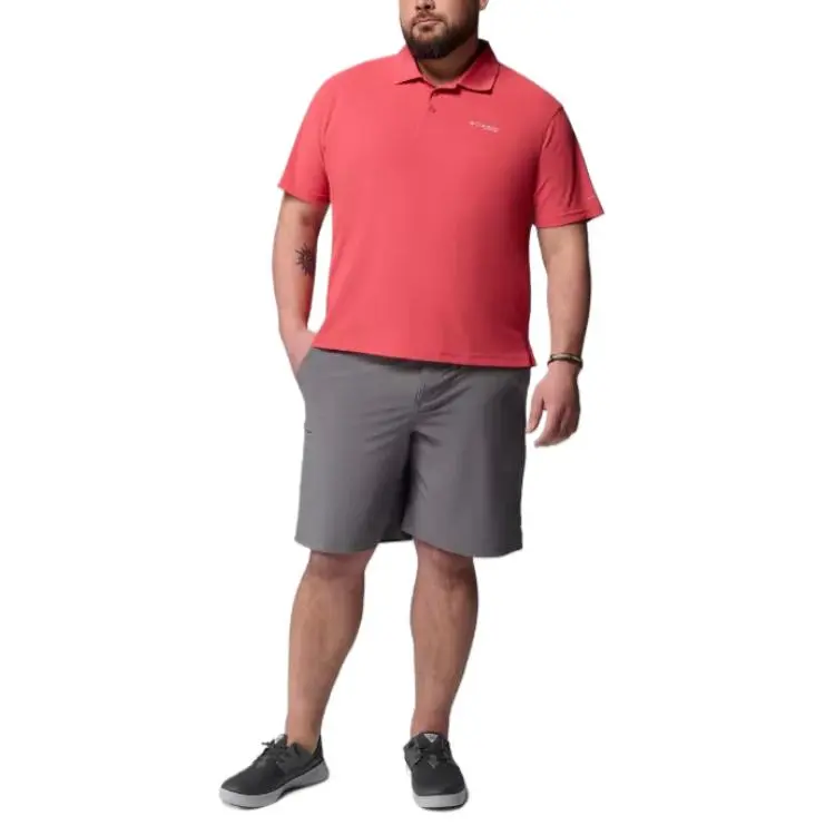 Columbia PFG Freezer Polo Shirt Men's Sunset Red-4