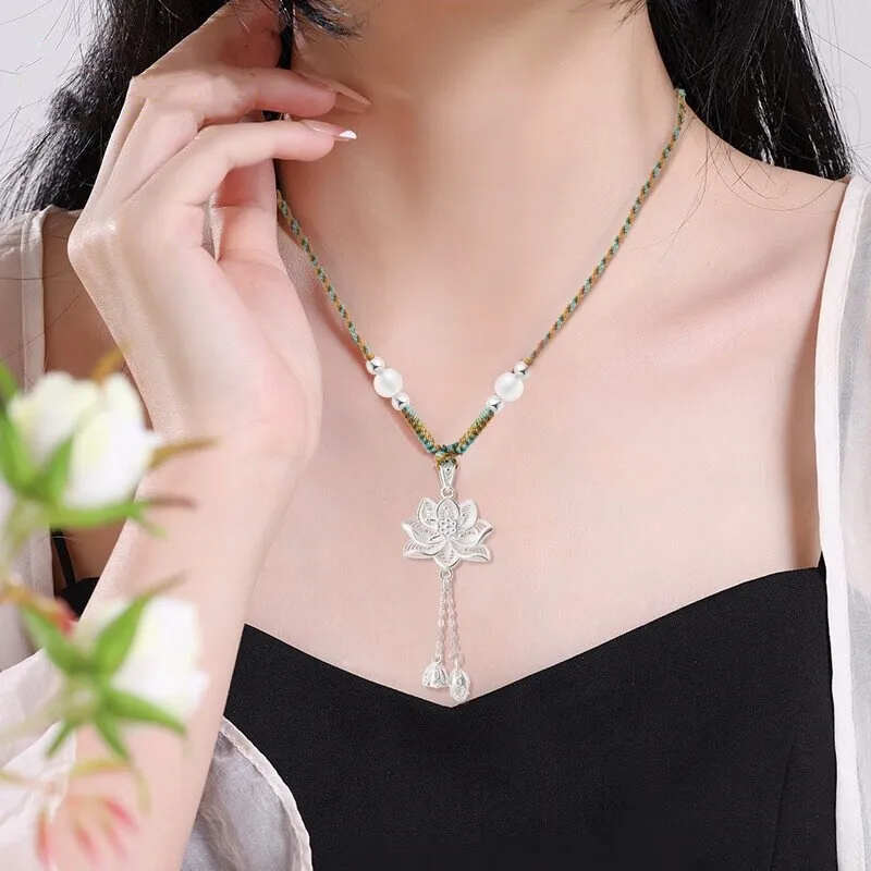 JINJI 999 Fine Silver Necklaces Women's-4