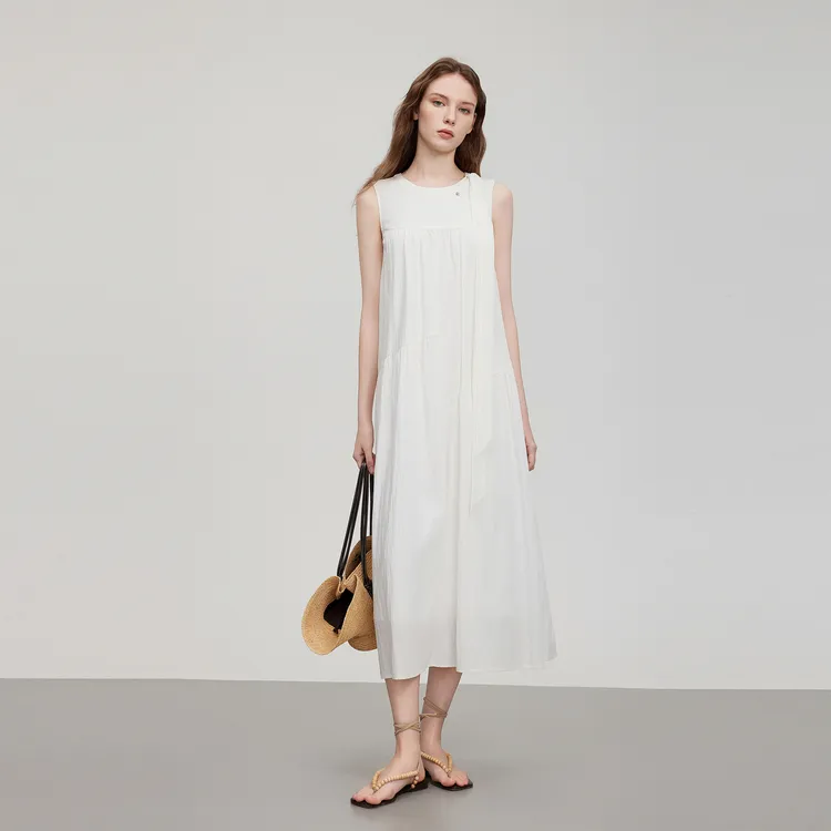 ELLE Sleeveless Dress Women's White-3