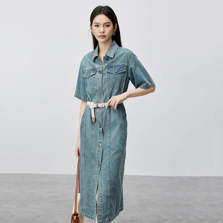 SENTUBILA Short Sleeved Dresses Women's Morocco Blue-4